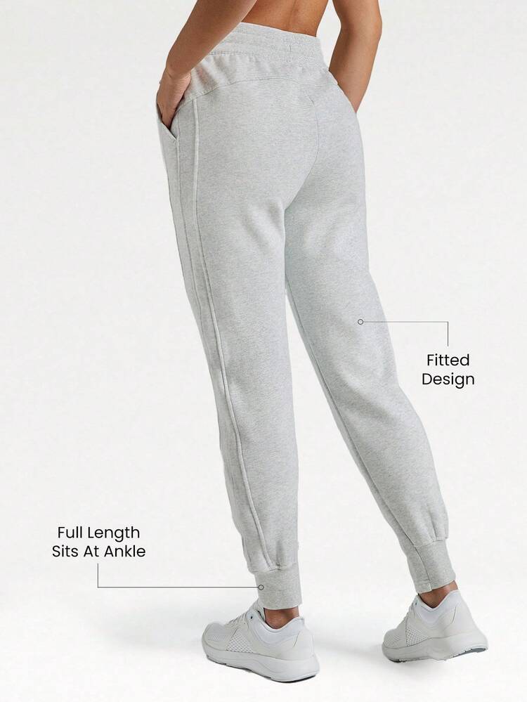 Cotton-Blend Fleece Regular Fit Adjustable Waist Pocket Joggers Cozy Warm Fall Winter