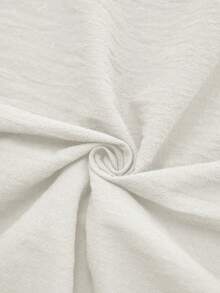 Miaspire 女士休闲V领蕾丝拼接中长连衣裙 - 白色 - 查看 8