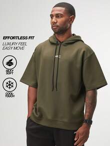 ARC Activewear 超大短袖连帽运动上衣 健身房运动夹克套头衫