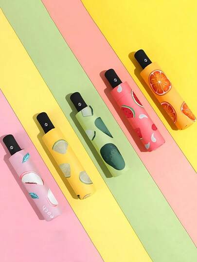 SHEIN 1 guarda-chuva de abertura automática - proteção solar UV e à prova de chuva, design dobrável compacto para presentes de viagem/casamento