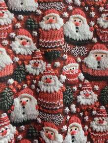 EMERY ROSE Sudadera de punto de cuello redondo de manga larga informal con estampado de copos de nieve y Papá Noel