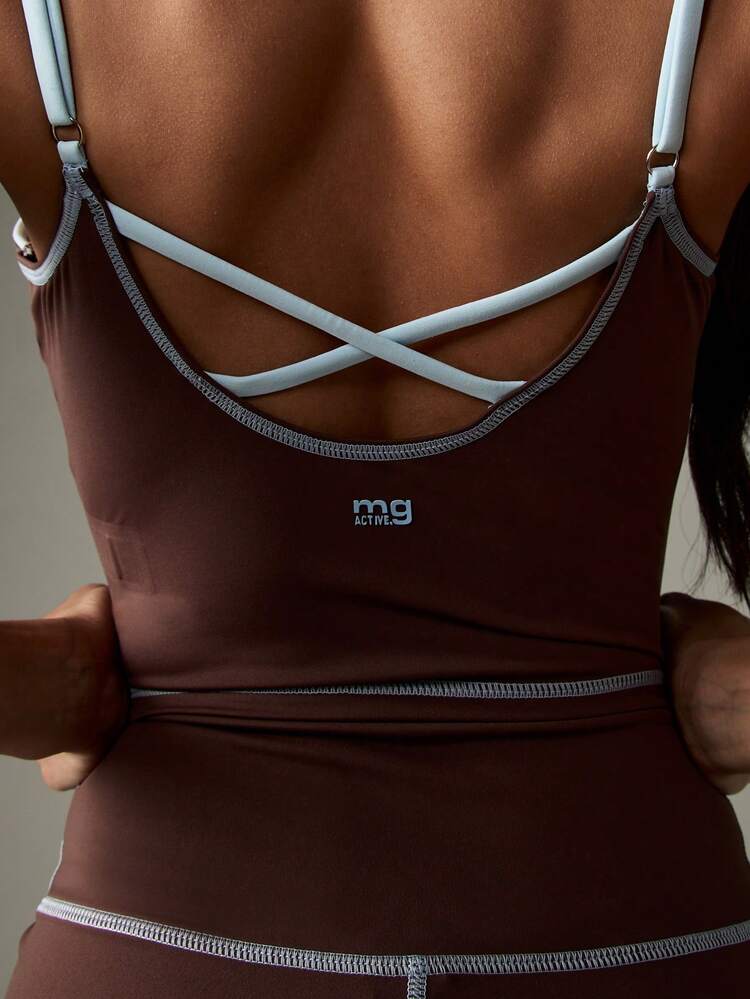 MISSGUIDED Contrast Panel Cropped Cami Tank