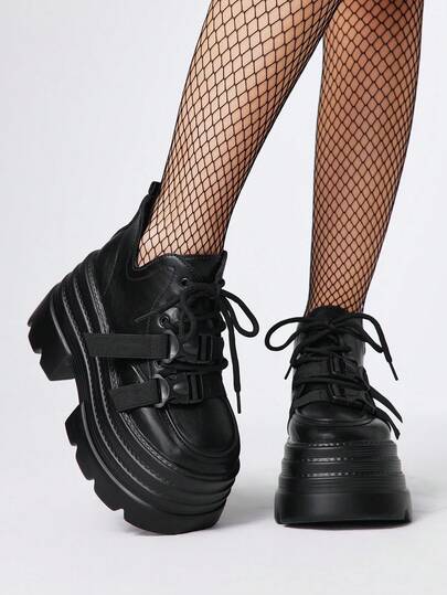 Goth Women's Punk Style Platform Casual Loafers