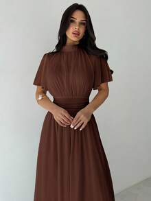 Firerie Váy trắng dáng chữ A xếp ly eo cao thanh lịch, lãng mạn, sang trọng, đi làm hàng ngày, đi biển, nghỉ dưỡng - Cà phê - Xem 2