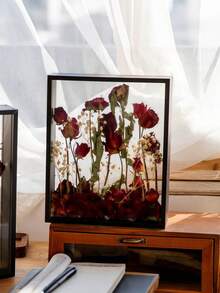 SHEIN 1 件 3D 镂空亚克力干花展示架，塑料礼品 DIY 标本干花架，桌面浮动展示架，婚礼节日礼物