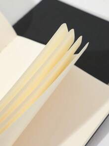 SHEIN 1 件纯色简约笔记本，软封面宽横线日记本，纸张厚实，专业办公笔记本，适合书写、规划和日常使用 - 黑色 - 查看 6