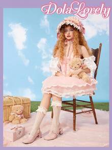 Dola Lovely 粉色甜美丝带和蝴蝶结装饰玛丽珍洛丽塔女鞋 - 粉色 - 查看 6