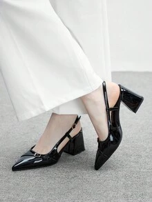 CUCCOO BIZCHIC 女士时尚百搭尖头高跟鞋 - 黑色 - 查看 4