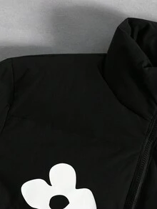 PAVTROS Manfinity Streetrush Men's Printed Zip-Up Stand Collar Coat, Winter, Fall