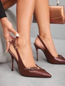 CUCCOO SZL Women's Back Strap Butterfly Decor Lolita Style High Heel Pumps, Wine Red