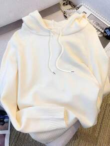 Resyla 女士休闲简约连帽长袖毛衣，百搭秋冬