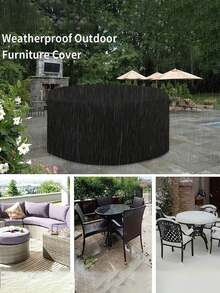 SHEIN 1pc Round Furniture Cover, Table & Chair Protective Cover, Wholesale Garden Furniture Round Table Dust Cover