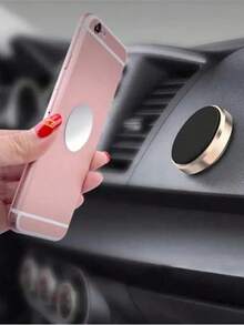 SHEIN 1PC Round Magnetic Phone Holder – Strong Suction, Multifunctional & Sleek Design, Durable Bracket For Convenient Mobile Phone Mounting