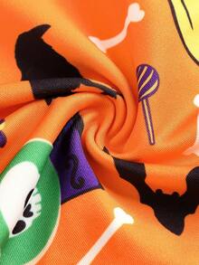 Happy Jammies Calzoncillos para adolescentes de la familia de colores naranja con diseños de calabaza de Halloween, cara de fantasma, telaraña, murciélago y gatito, divertidos y adorables para una fiesta familiar - Naranja - Ver 4