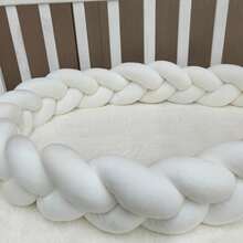 1pc Baby Bed Surround Hand Woven Strip Knotting Four Strand Fried Dough Twists Braid Anti-Collision Soft Bag Baby Bed Surround
