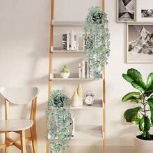 SHEIN 1 pièce Plante artificielle suspendue Faux eucalyptus Plante en pot Plante suspendue pour mur, pièce, maison, intérieur, extérieur, étagère Décoration