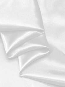 1 Tấm vải satin giả lụa màu trắng – Dùng để may quần áo thủ công, làm khăn trải bàn và trang trí đám cưới. - trắng - Xem 2