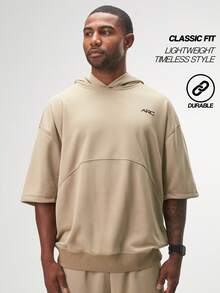 Sudadera con capucha de manga corta oversize para entrenamiento ARC, chaqueta de gimnasio para entrenamiento - Caqui - Ver 5