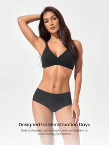 GLOWMODE 1 Packung sichere, wasserdichte, schnell trocknende, undurchlässige Slip-Unterwäsche mit mittlerer Taille für Menstruation, Wochenbett, tägliche Aktivitäten, Lässig und Büroarbeit