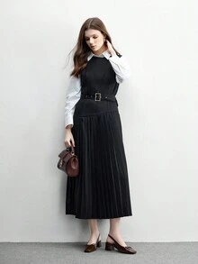 CUCCOO BIZCHIC 女士经典低跟粗跟咖啡色高跟鞋，优雅百搭，适合日常穿着、通勤和圣诞节办公场合