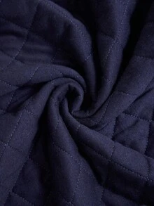 Elaquor Plus Size Dark Blue Denim Quilted Vest Jacket Winter Thermal Lined Jacket Casual Warm Wear Bow Tie Casual Jacket - Dark Wash - View 7