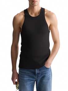 Calvin Klein Woven Tab Men Sleeveless Tank T-shirt - Schwarz - Übersicht 1