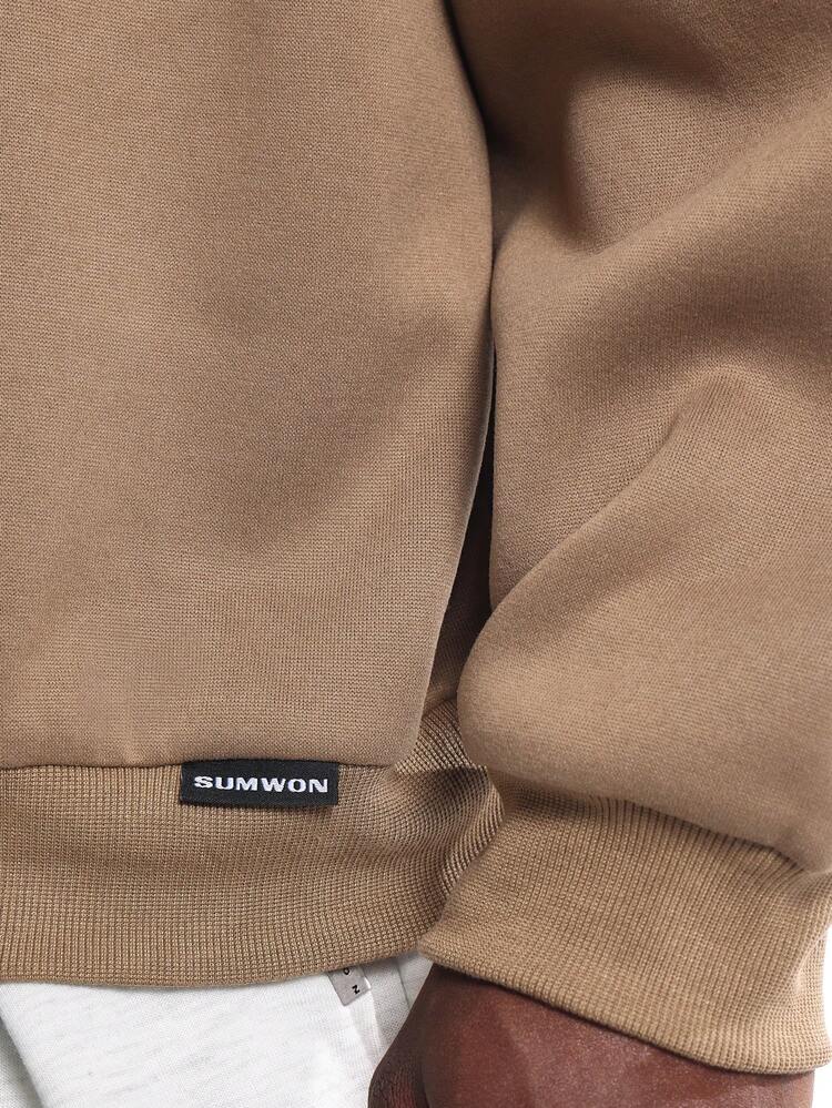 Boxy Drop Shoulder Sweatshirt With Crew Neck