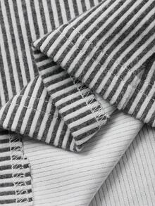 DAZY Women's Loose Fit Striped Pajama Bottoms Fall,Winter - Grey - View 8