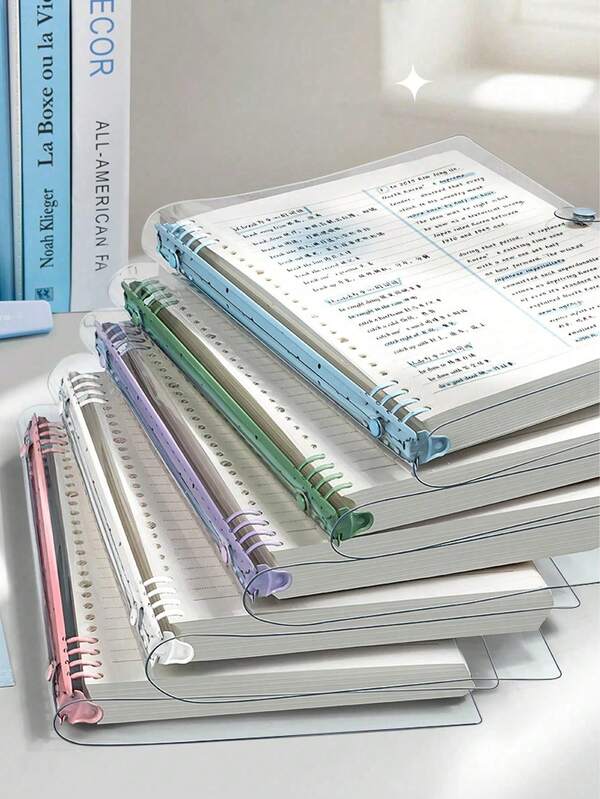 SHEIN 120-Page A5 Spiral Notebook, Soft Transparent Cover With Perforated Detachable Sheets, Waterproof Design, Music-Themed Gift For Office School College Supplies