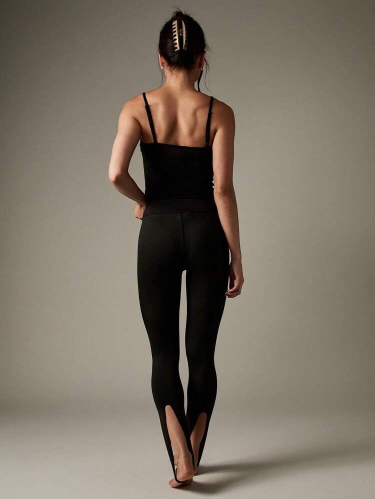 MISSGUIDED Mallas de mujer con trabillas de cintura alta, mallas deportivas de compresión con bolsillos laterales, pantalones de yoga y entrenamiento de longitud completa, color negro
