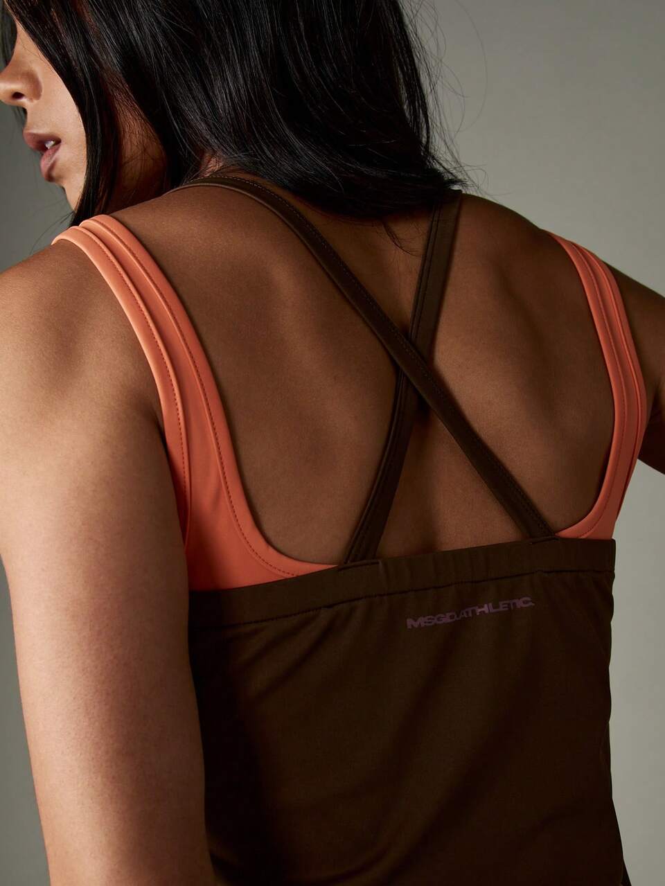 MISSGUIDED Débardeur double couche de sport avec bordure de couleur contrastée pour un mode de vie actif et les entraînements