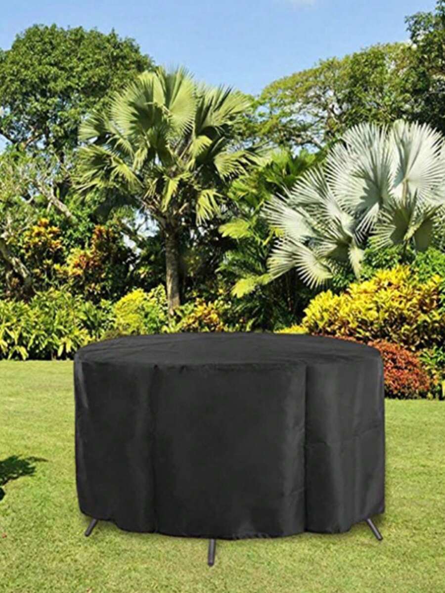 SHEIN 1pc Round Furniture Cover, Table & Chair Protective Cover, Wholesale Garden Furniture Round Table Dust Cover