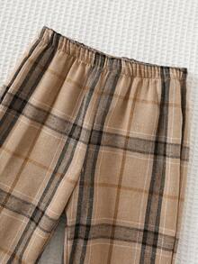 Cozy Pixies 2pcs Baby Boy Cartoon Bear Pattern Knit Soft Crew Neck Long Sleeve Pullover Sweatshirt And Elastic Waist Ankle Length Pants Set Fall Winter - Navy Blue - View 8