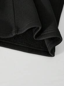 Sparklyn 3件套少女纯色保暖连帽拉链衫、吊带背心和阔腿裤休闲套装，适合日常穿着、通勤和秋冬季上学。 - 黑色 - 查看 5