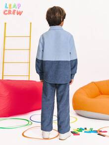 SHEIN 2pcs Tween Boy Casual Corduroy Jacket And Pants Set. Soft And Comfortable, Suitable For Autumn/Winter Wear. This Simple And Practical 2 Pieces Outfit Is Great For Everyday Casual Wear. Fall