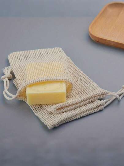 SHEIN 3个装天然透气网状泡沫沐浴球，柔软可重复使用，便携式，快速起泡，旅行必备护肤美容沐浴配件，温和去角质，持久耐用沐浴海绵