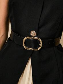 Poéselle 女士纯色圆领无袖前扣时尚百搭西装套装秋冬女装 - 彩色 - 查看 7