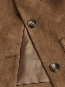 Aveloria Modichic 休闲复古系腰宽松落肩大口袋绒面革夹克 - 咖啡棕 - 查看 7