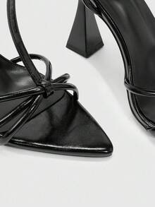 CUCCOO SZL Women's Fashionable Sexy Elegant Pointed Toe High Heel Sandals - Black - View 6