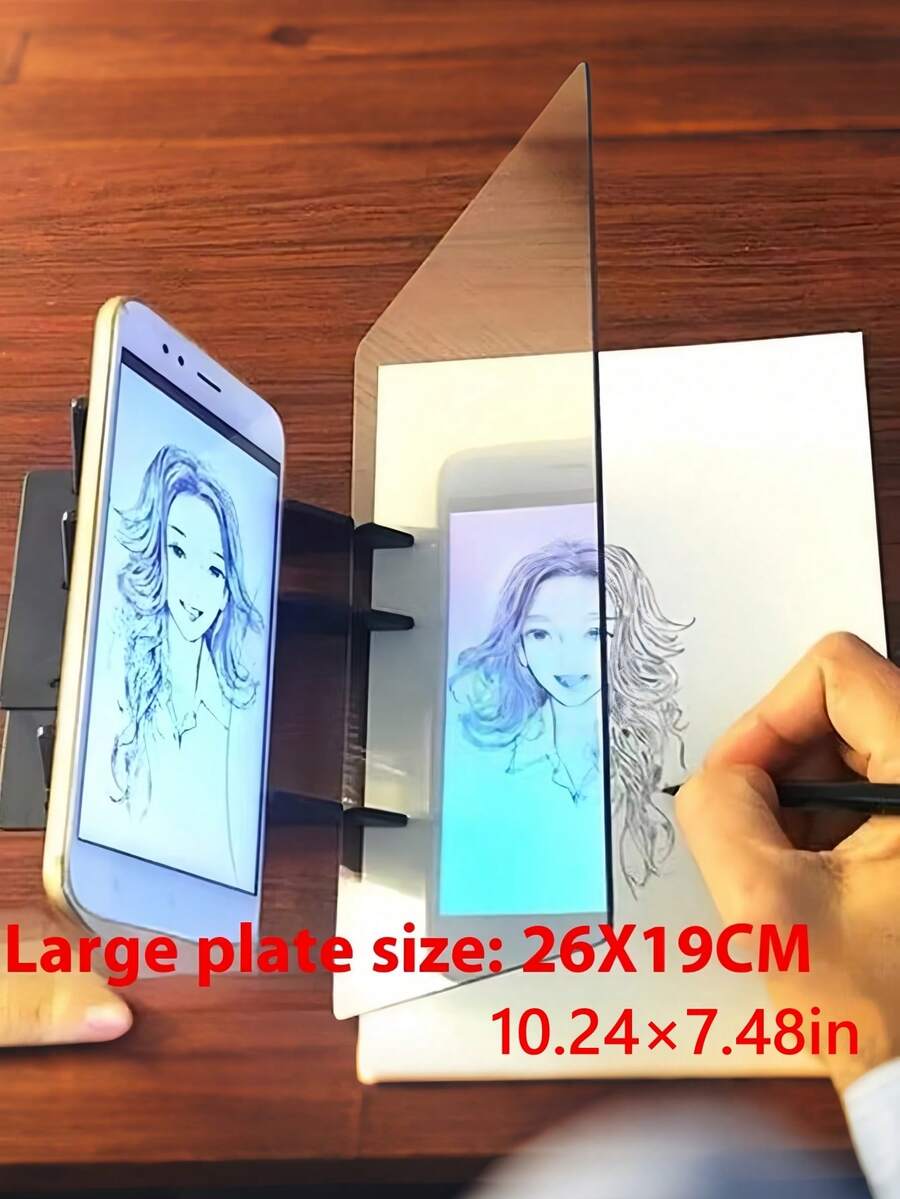 SHEIN طقم أدوات رسم وتخطيط إبداعي مع لوحة عرض - متوافق مع الهواتف والأجهزة اللوحية، مناسب للفنانين وعشاق الرسم، أداة عرض بصري محمولة للرسم، هدية عيد الميلاد والسنة الجديدة وعيد الشكر وعيد الهالوين، إبداع الرسم، ممارسة التخطيط، الرسم بمساعدة الأجهزة الرقمية، إبداع الفن المهني، تعلم المبتدئين - متعدد الألوان - مشاهدة 1