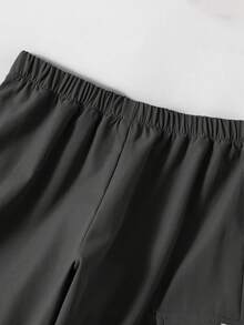 SHEIN Tween Boy Casual Cargo Pocket Gray Jogger Pants, Versatile For Daily Wear, School, All Seasons,Winter,Fall - Dark Grey - View 5