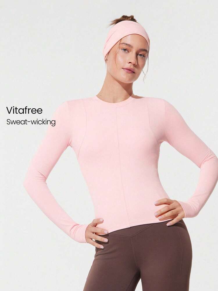 Parte superior de punto de manga larga con agujeros para los pulgares, ajuste ceñido, cintura cálida, longitud de la cintura, para correr, trotar, senderismo, gimnasio, entrenamiento, uso diario activo, que absorbe la humedad