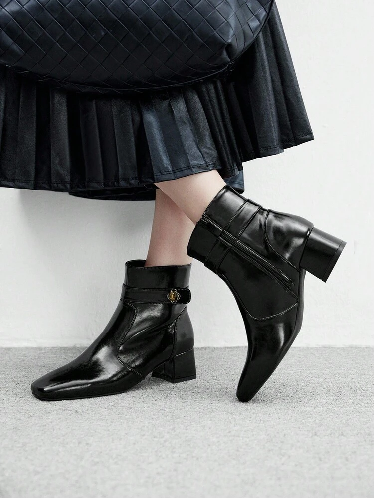 CUCCOO BIZCHIC Women's Fashionable Black High Heel Boots