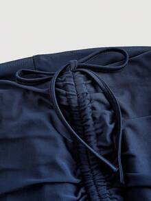 SHEIN MOD Damen Schlaghose mit Kordelzug und Seitenband