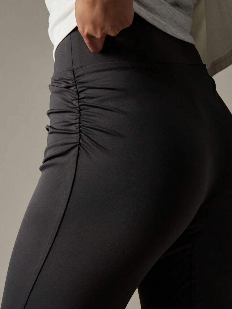 MISSGUIDED Leggings a vita alta arricciati, pantaloni attillati senza cuciture, a 3/4, abbigliamento sportivo