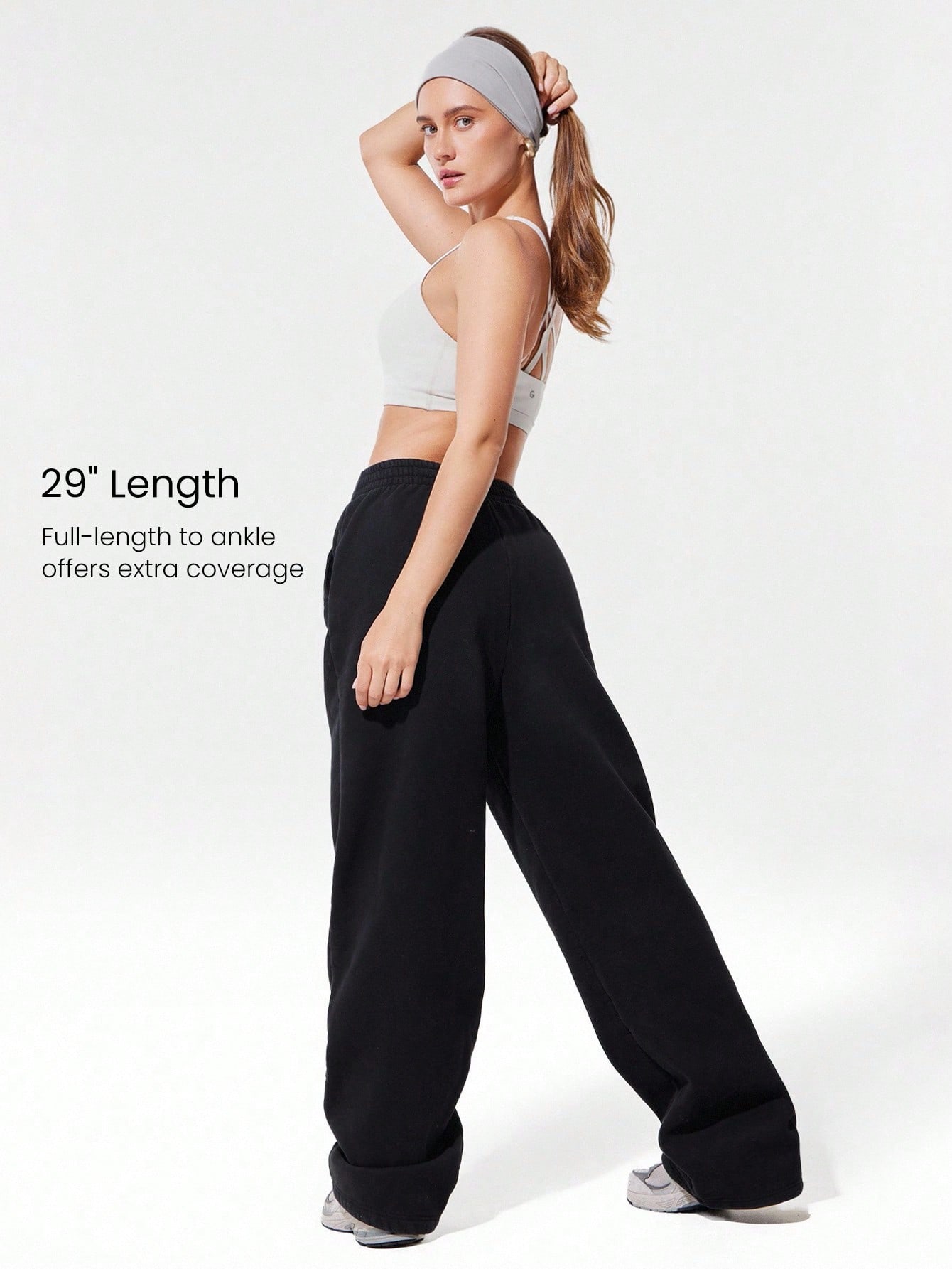 Pantalon De Jogging Ample Et Doux à Jambes Larges Pour Femme - Confort Taille Haute Pour Automne Et Hiver