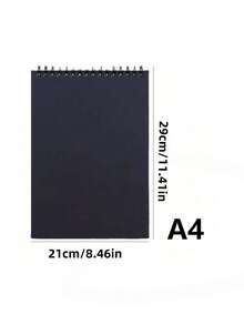 SHEIN 1 件 30 张素描本、素描板、生活绘画垫顶部螺旋装订无酸艺术素描本、艺术绘画纸适合成人初学者和艺术家返校 - 黑色 - 查看 5