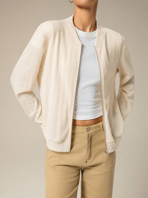 Hanevo Women's Casual Zip-Up Lightweight Jacket, Suitable For Outdoor And Indoor Wear