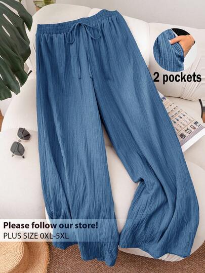 CosyJoli Plus Size Women's New Spring Summer Business Casual Woman Beach Valentine Day Style Fashion Commuting Elegant Wide-Leg Trousers, Beach Vacation College Students Valentines Summer Pants