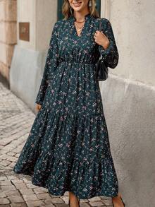 EMERY ROSE Đầm Maxi Tay Dài In Hoa Cổ Chữ V Thường Ngày Đa Năng Cho Nữ - Nhiều màu - Xem 1